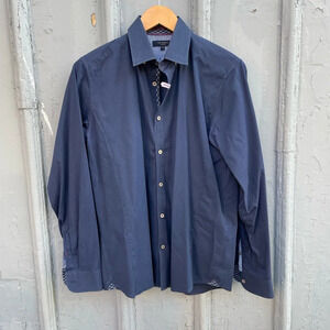 Ted Baker “ulukhot” Navy  textured verticals stripe buttondown, Ted 3 (me…